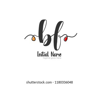 B F Initial handwriting logo vector template