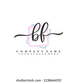 B F Initial handwriting logo vector