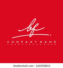 B F Initial handwriting logo vector