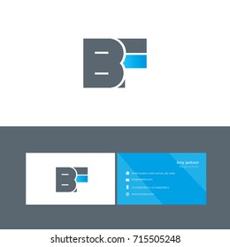 B F joint logo bold letter design with business card template