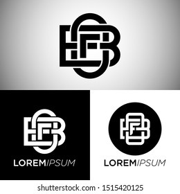 B or F Letter Design Vector Illustration Modern Monogram Icon.