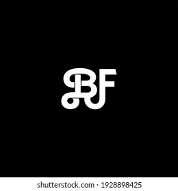 B F letter logo abstract design on black color background. bf alphabet
