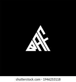 B Ein F-Buchstaben Logo kreatives Design auf schwarzem Hintergrund. BAF-Symbol