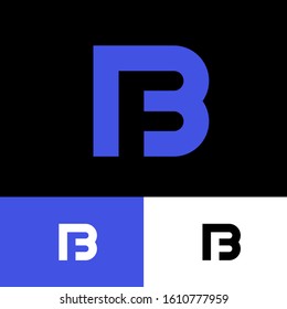 B and F letters monogram. Abstract logo isolated on a different backgrounds. Monochrome option.