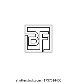 B Diseño del logotipo de líneas cuadradas F