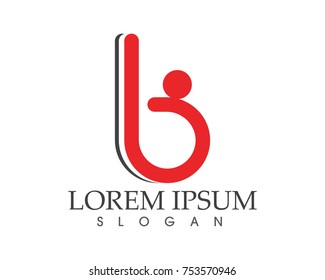 B family care love logo and symbols template
