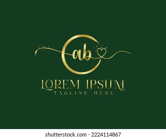 A B Feminine cursive modern logo