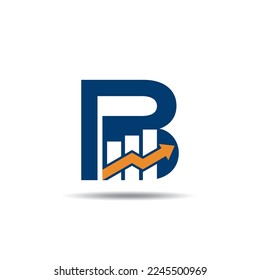 B Finance Logo. Financial Chart Illustration in the Letter B. Can be used for the Finance Business Logo with the Initial B.