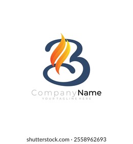 B and fire design combination, danger logos