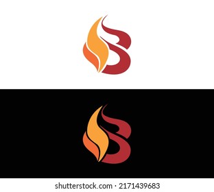 b Fire logo design eps format