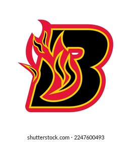 B Fire V45 Typography Patch Streetwear, Urban Design Red and Yellow Colors Patch Commercial Use