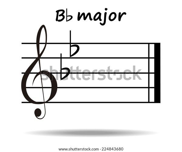 B Flat Major Key Signature Eps Stock Vector Royalty Free