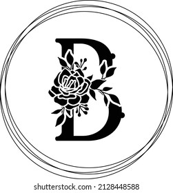 B Flower Circle Icon Design Template