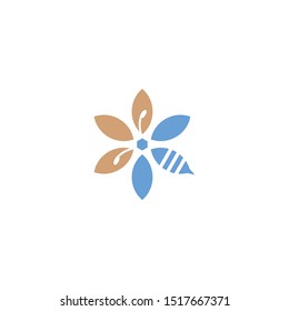 B FLower icon logo design