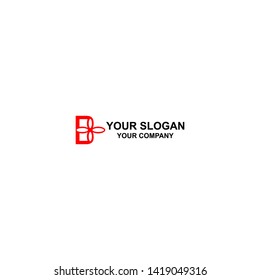 B Flower Logo Design Vector