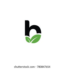 b font logo leaf vector logo template