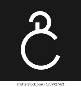 B Font Typography. Abstract Symbol. Black and White Vector.
