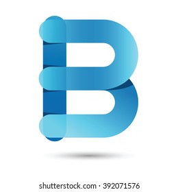 B font vector with blue color on White background