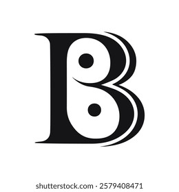 B font vector design whit white background