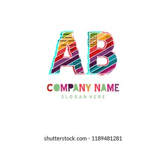 A B Full color initial logo vector