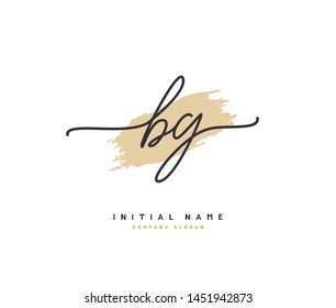 B G BG Beauty vector initial logo, handwriting logo of initial signature, wedding, fashion, jewerly, boutique, floral and botanical with creative template for any company or business.