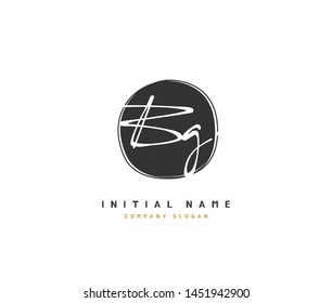 B G BG Beauty vector initial logo, handwriting logo of initial signature, wedding, fashion, jewerly, boutique, floral and botanical with creative template for any company or business.
