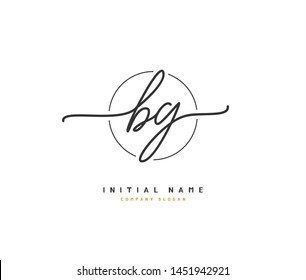 B G BG Beauty vector initial logo, handwriting logo of initial signature, wedding, fashion, jewerly, boutique, floral and botanical with creative template for any company or business.
