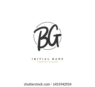 B G BG Beauty vector initial logo, handwriting logo of initial signature, wedding, fashion, jewerly, boutique, floral and botanical with creative template for any company or business.