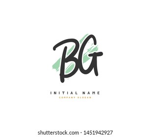 B G BG Beauty vector initial logo, handwriting logo of initial signature, wedding, fashion, jewerly, boutique, floral and botanical with creative template for any company or business.