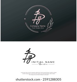 B G BG Initial letter handwriting and signature logo. Beauty vector initial logo .Fashion, boutique, floral and botanical