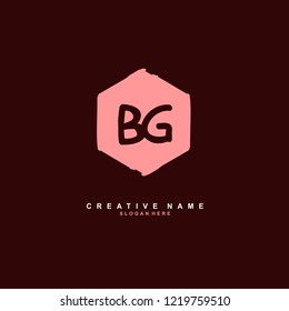 B G BG Initial logo template vector