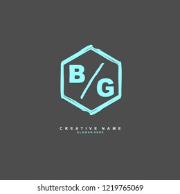 B G BG Initial logo template vector