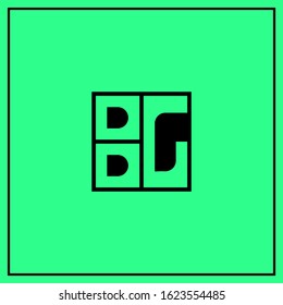 B and G , BG, Uppercase Letter Initial flat and clean Logo Design Template Vector Illustration - minimal concept