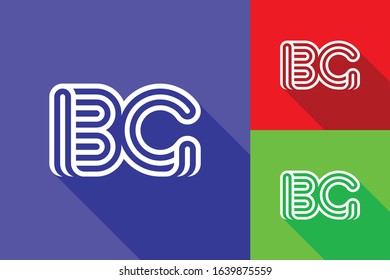 B and G combination Lines Letter Logo Creative Line Letters Design Template