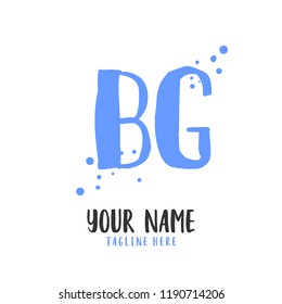 B G Handwritten logo template