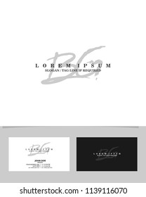 B G Initial brush logo vector template