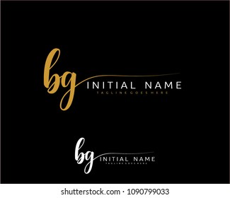 B G Initial handwriting logo vector. Hand lettering for designs.