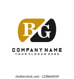 B G Initial handwriting logo vector