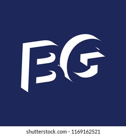 B G initial letter with negative space logo icon vector template