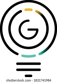 b g Initial lightbulb Logo Konzept Vektor. Technik, Idee, Lösung, kreativ, innovativ, Inspirationssymbol