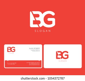 B & G joint logo cut letters design with business card template