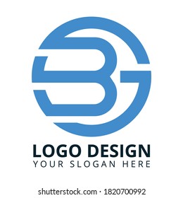 B G Letter Circle Logo Design Vector