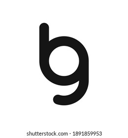 b g vector de diseño vinculado a letra sobre fondo blanco.