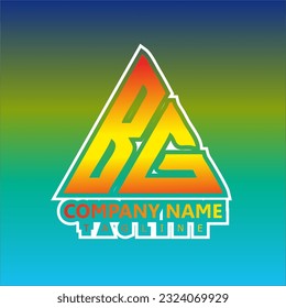 B and G Letter Logo Design Vector and Gradient background illustration