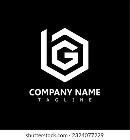 Vector de diseño de logotipo B y G Letter e Ilustración sobre fondo negro