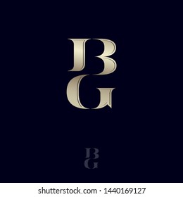 B and G Monogram. B, G logo from combined letters. Premium emblem for beauty or jewelry brand.