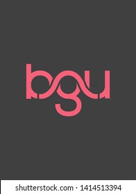 B G U letters joint letters logo design template