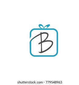 b gift logo vector flat template