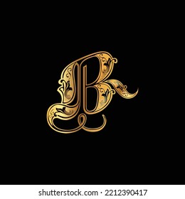 Carta dorada B con archivo vector