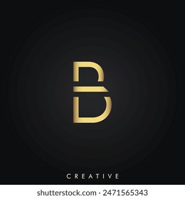 B Golden Latter Logo Design Minimal Latter Logo Golden Color Vector Illustration Creative Logo Minimal Latter Logo Illustration Vector Creative Monogram Design Premium Vector Premium Design